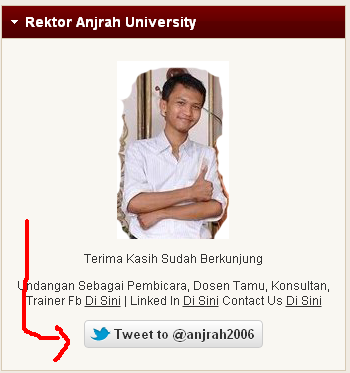 langkah memasukan twitter ke dalam website blog bogspot wordpress gambar